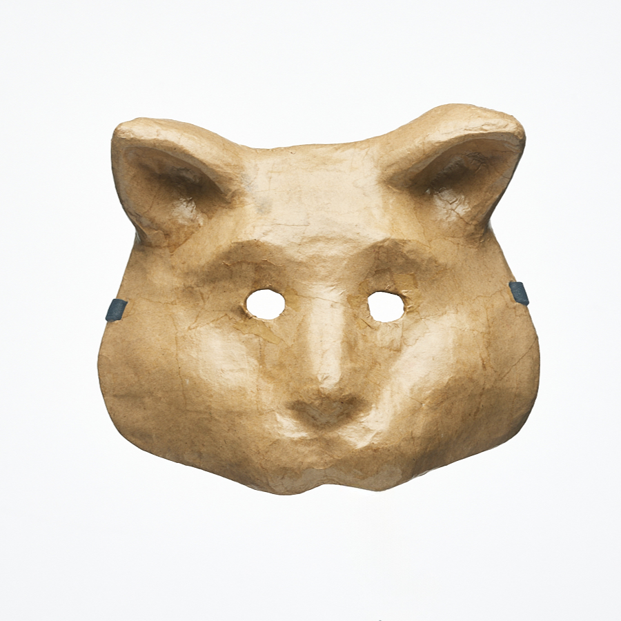 Handcrafted Papier-Mache Unisex Cat Mask – Eco-Friendly & Paintable