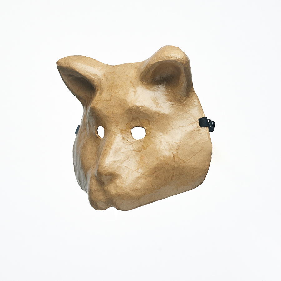 Handcrafted Papier-Mache Unisex Cat Mask – Eco-Friendly & Paintable