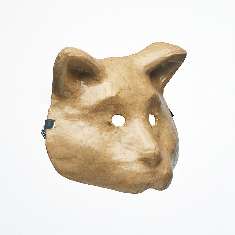 Handcrafted Papier-Mache Unisex Cat Mask – Eco-Friendly & Paintable